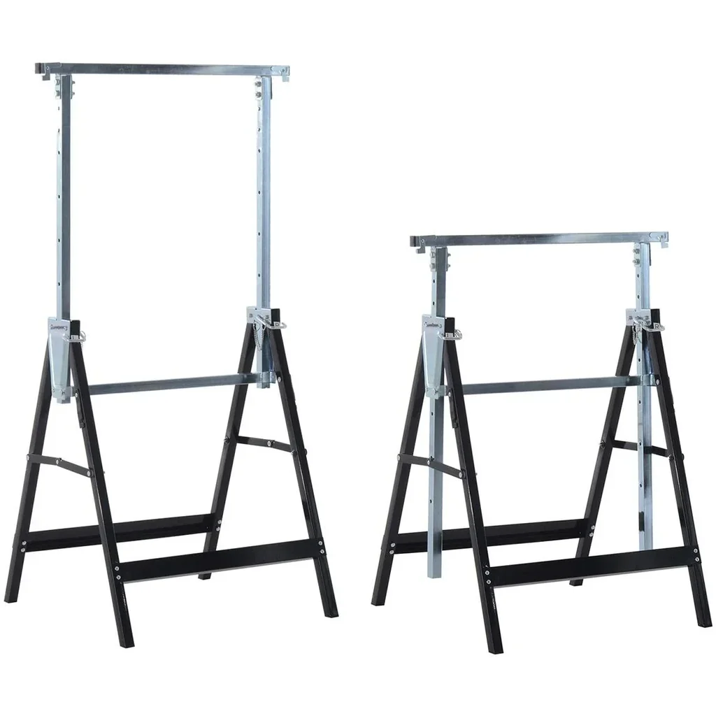 2 x scaffolding trestle folding trestle steel black