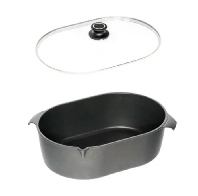 Roasting pan with glass lid, 11.8 liters, 42 x 28 cm