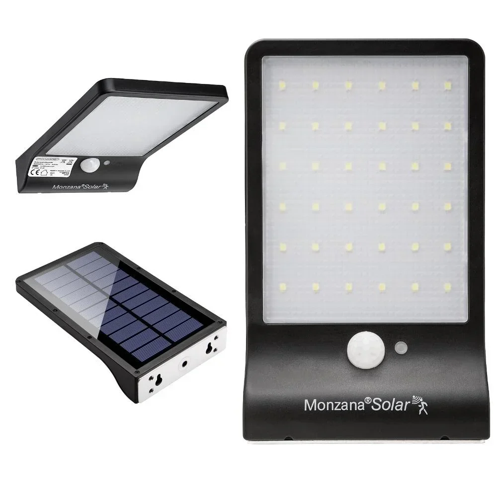 Solar wall light with motion detector