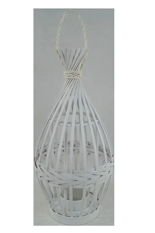 Lantern made of bamboo with glass insert