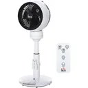 Pedestal fan with remote control, adjustable black/white