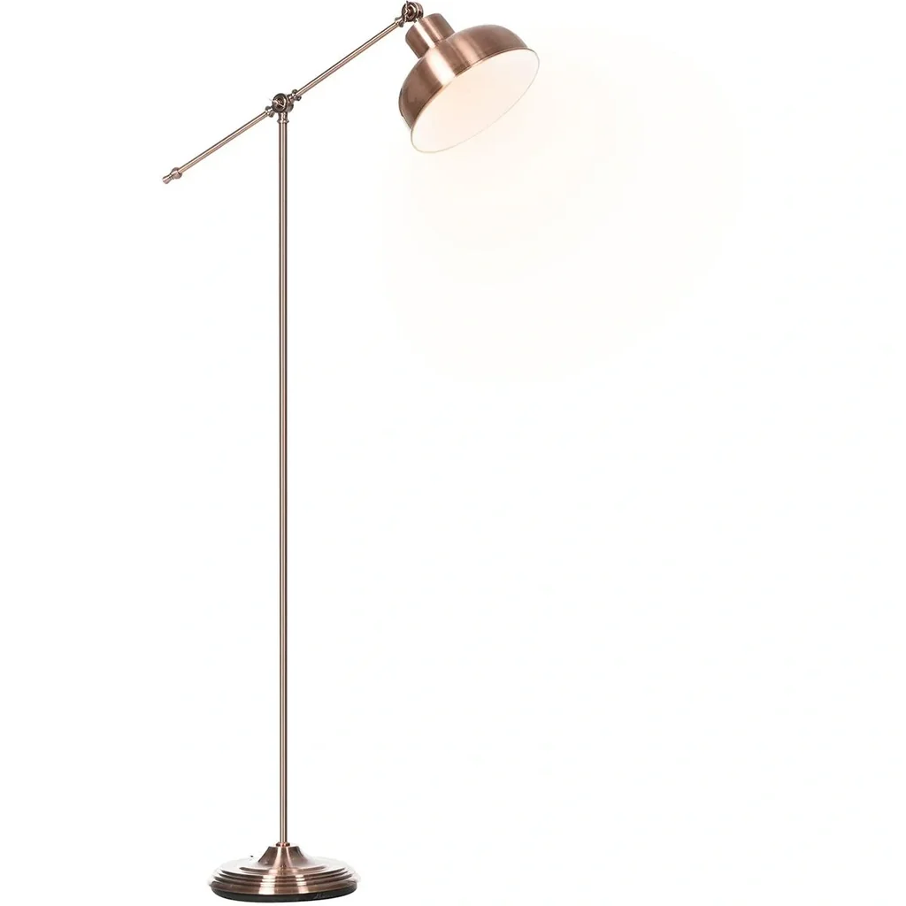 Homcom floor lamp with adjustable shade red bronze