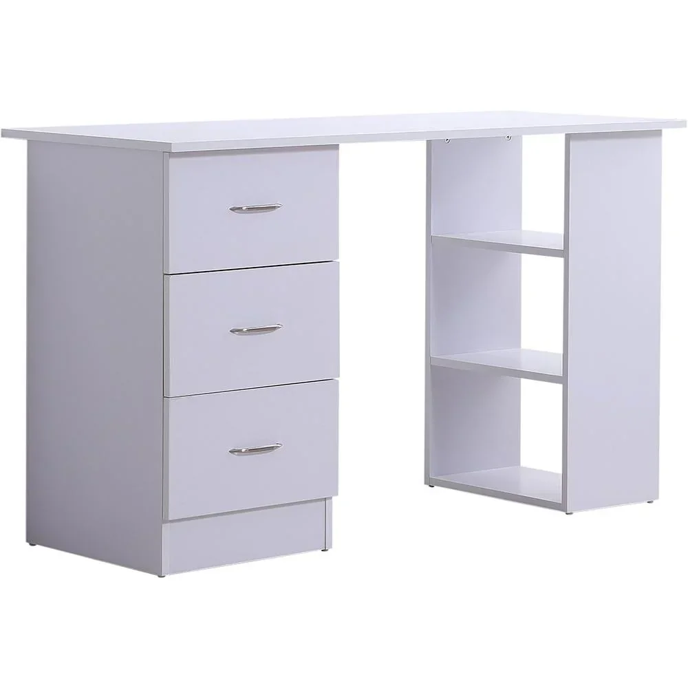 Desk computer table with drawers white