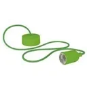 Designer lamp holder with textile cable - Green