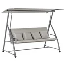 3-seater Hollywood swing rocking chair 2-in-1 garden lounger with sunroof angle adjustable steel polyester outdoor Hel