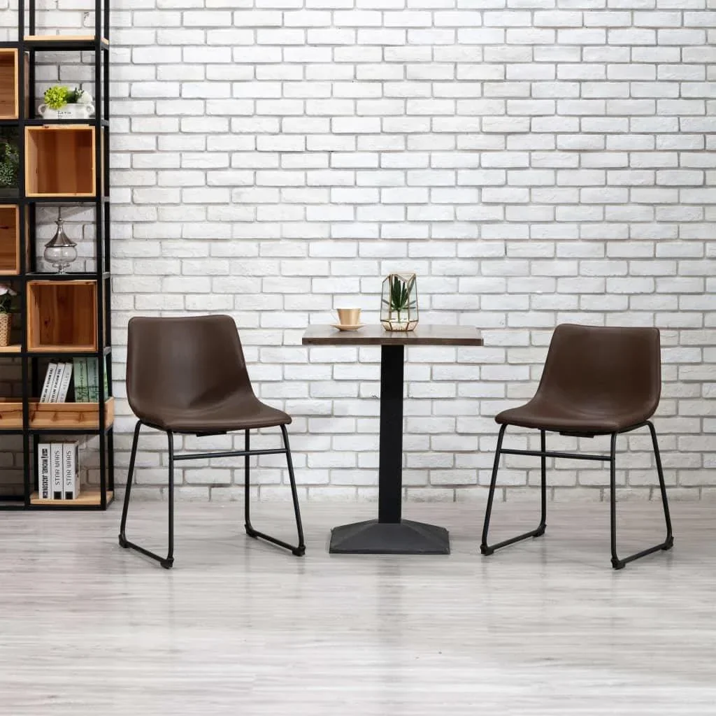 Dining chair faux leather light brown
