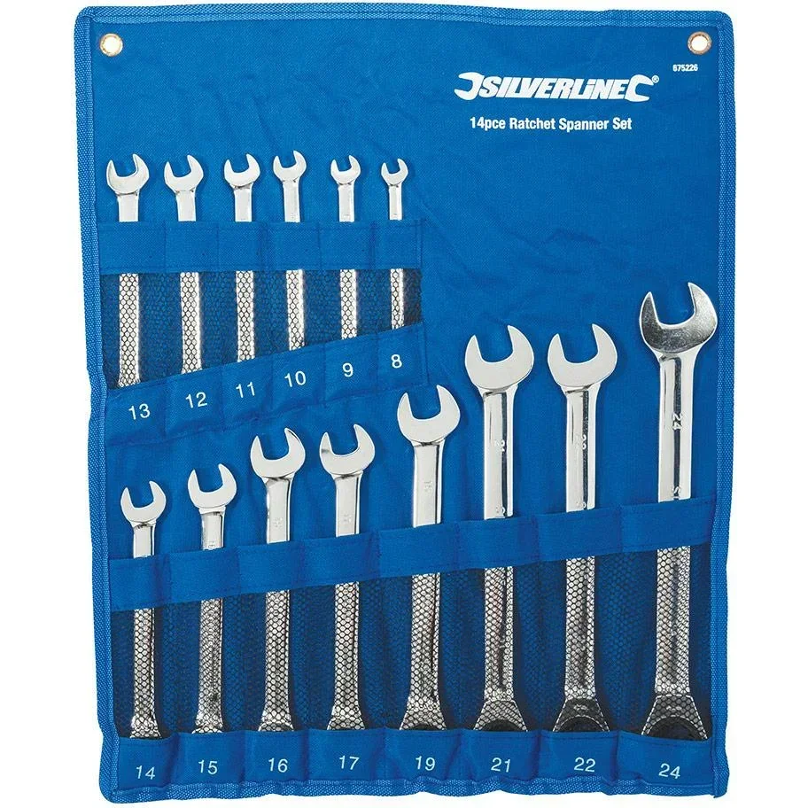14-piece fixed ratchet wrench set 8 - 24 mm
