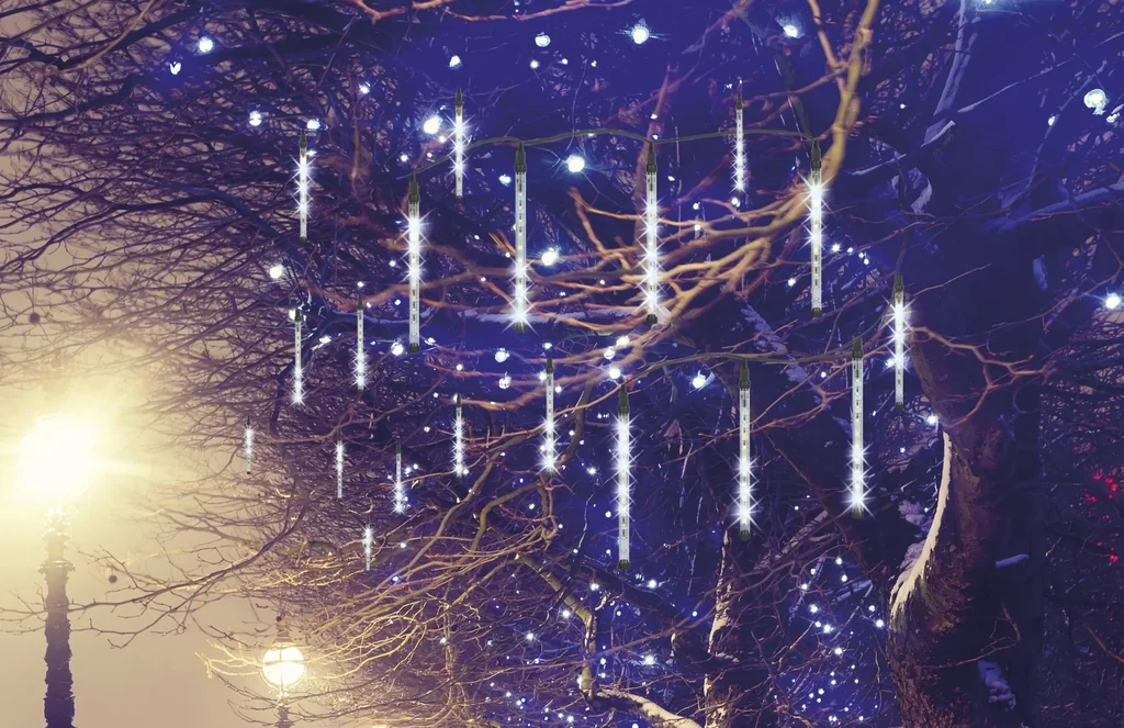 LED light chain meteorite set of 8, white