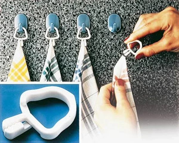 Hanging clips, 15 pieces, white