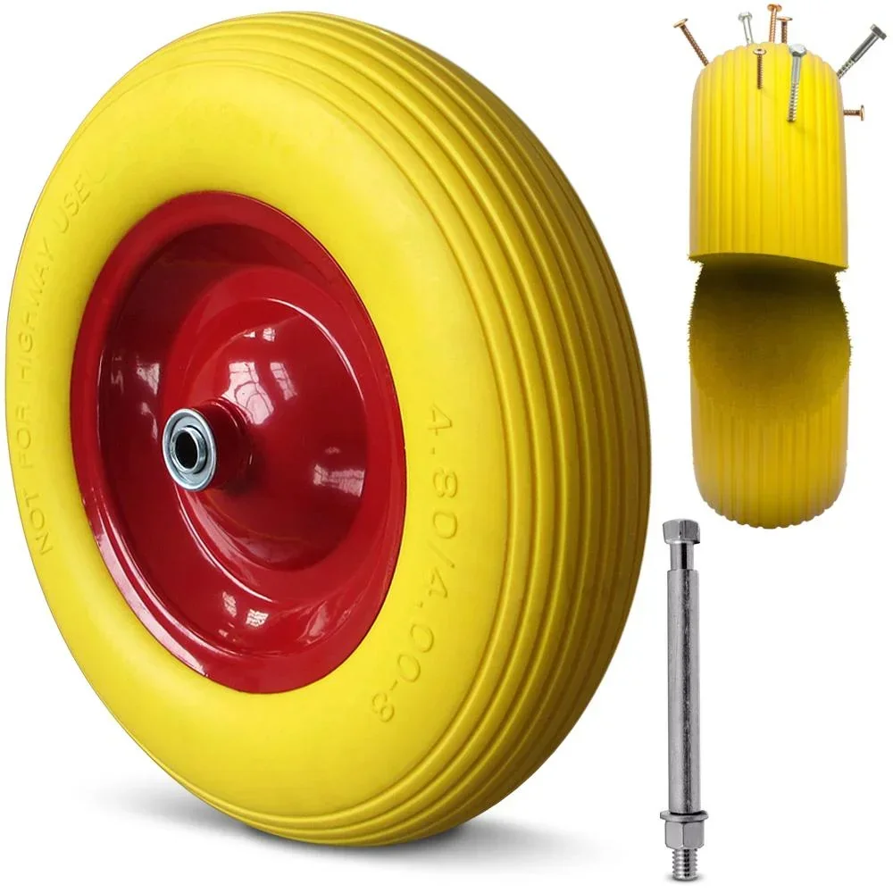 Wheelbarrow wheel PU foam including axle