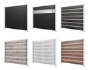 Privacy screen basic element, white, 2.02 x 1.86 m, laminated panels anthracite