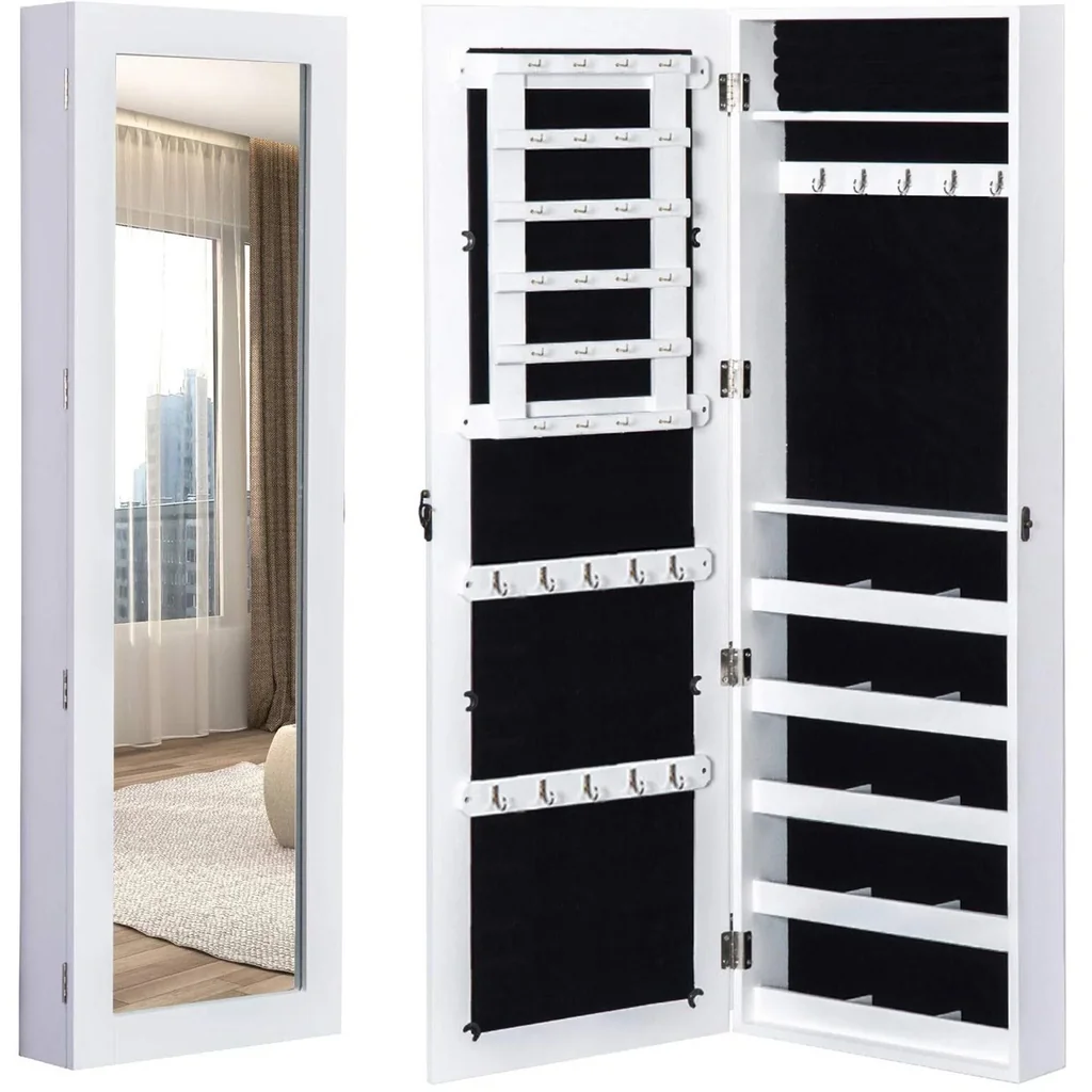2 in 1 jewelry cabinet wall mirror L37 x W9.5 x H112 cm