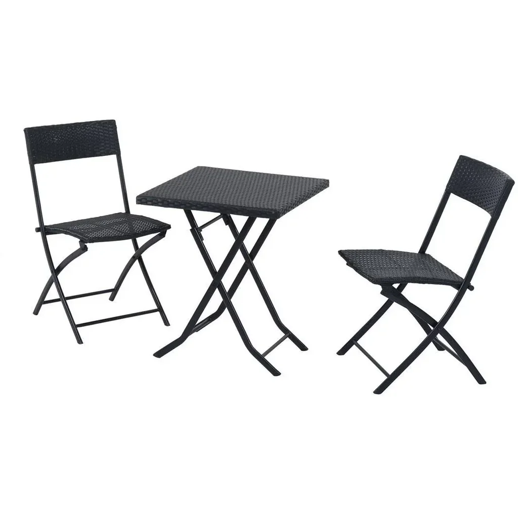 Balcony set polyrattan garden furniture 3-piece balcony furniture
