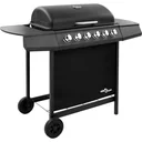 Gas grill with 6 burners black