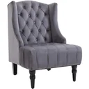 Wing chair with tufting