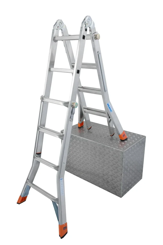 Articulated telescopic ladder aluminum 4 x 4 rungs