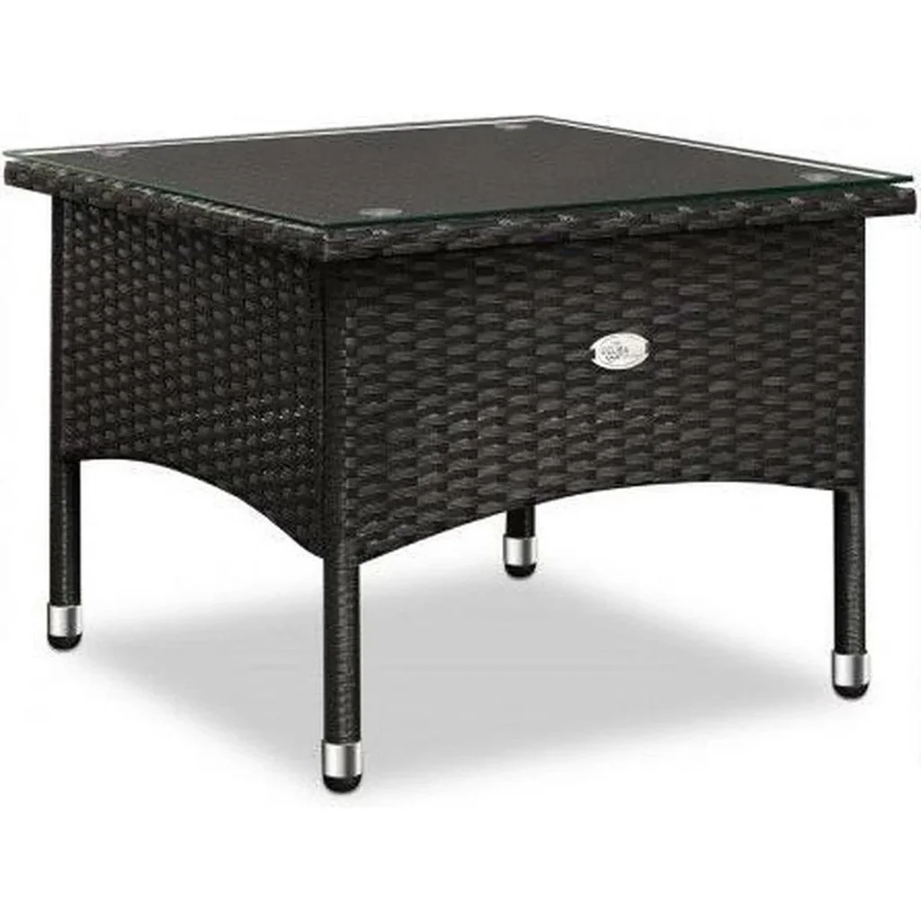 Garden table/side table polyrattan 50 x 50 x 45 cm - Black