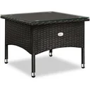 Garden table/side table polyrattan 50 x 50 x 45 cm - Black