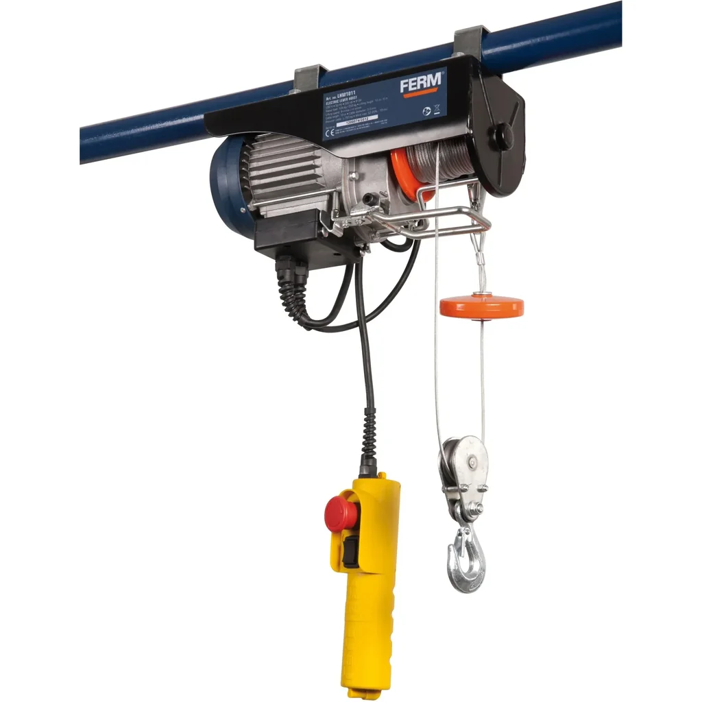 LHM1011 Electric Rope Hoist 500W - max. 12m - max. 250kg - Control Switch - Incl. Accessories