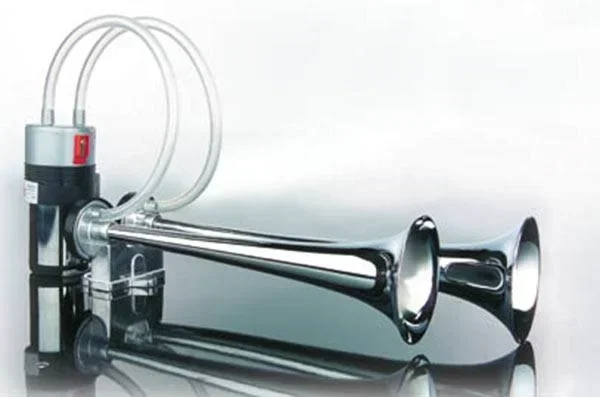 Two-tone compressor fanfare/ 12 Volt - air horn with mounting material