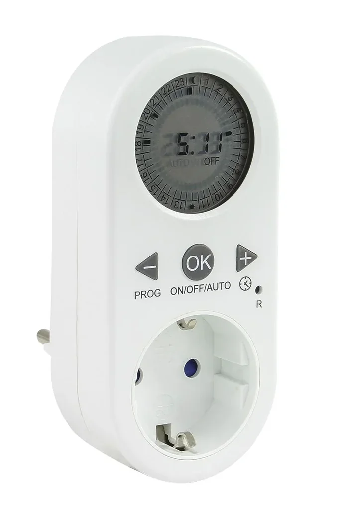 Digital timer with LCD display, IP20, white