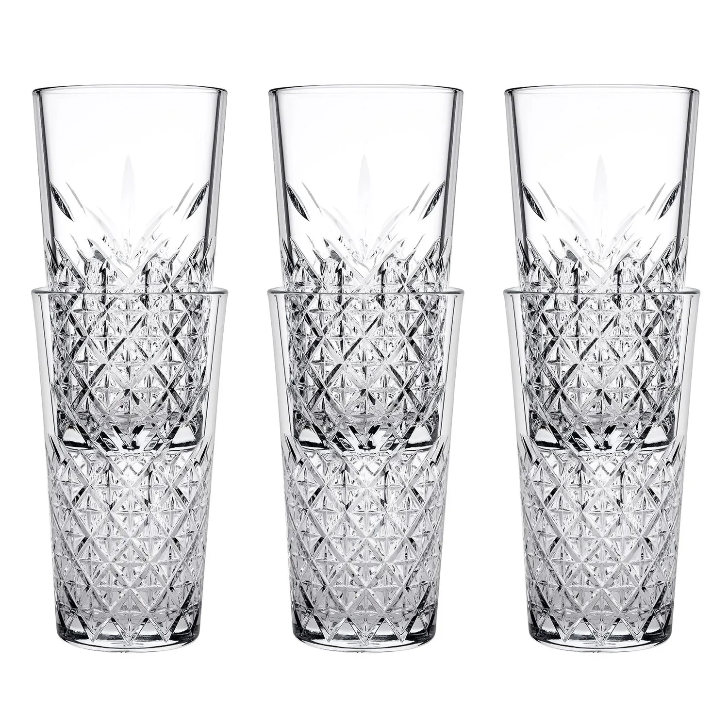 Longdrinkglazen, drinkglazen 6 Set - Timeless stackable, 470 ml