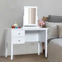 Dressing table with mirror 2 drawers white