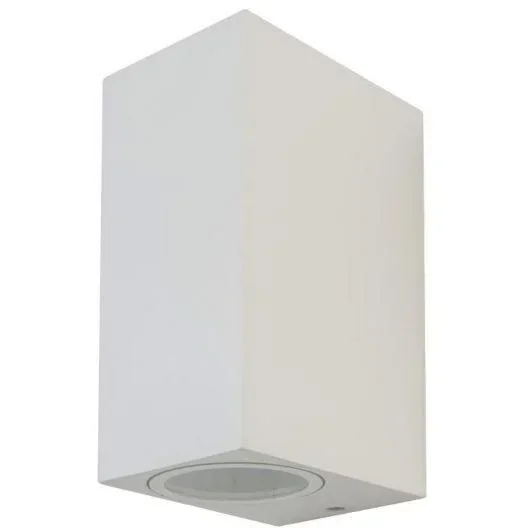- Outdoor light - 2 lights - Wall light - Rectangle - GU10 - IP44 - White