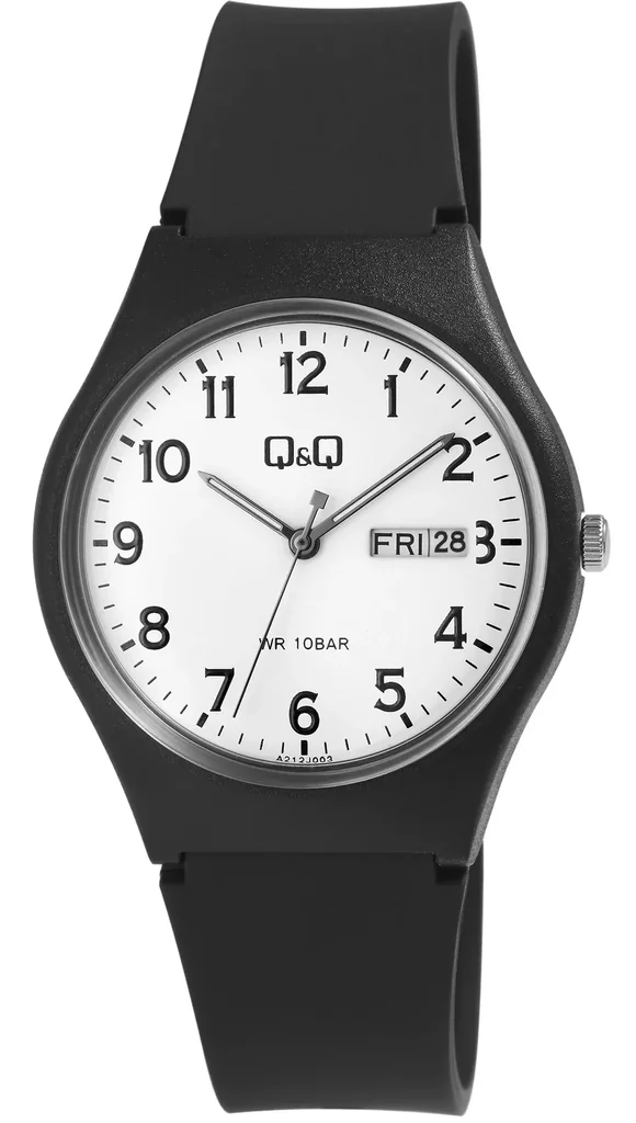 Unisex wristwatch with date display and quartz movement