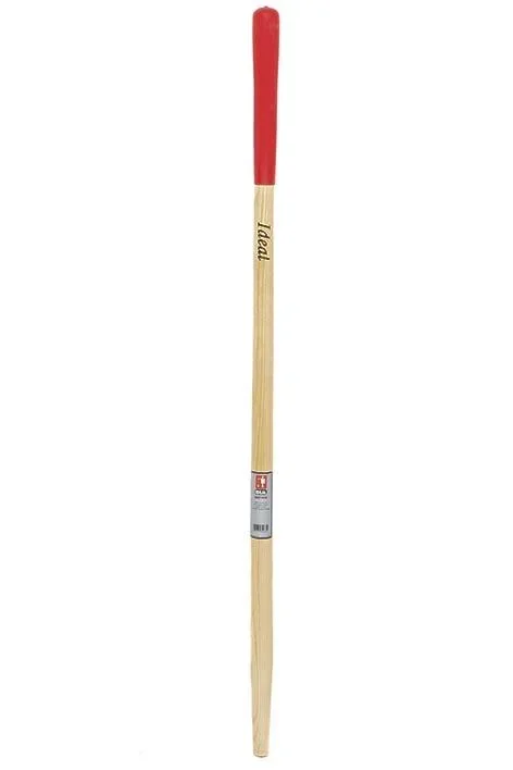 Replacement handle, ash handle 120 cm, straight, varnished, red hand end, for spade spade shovels