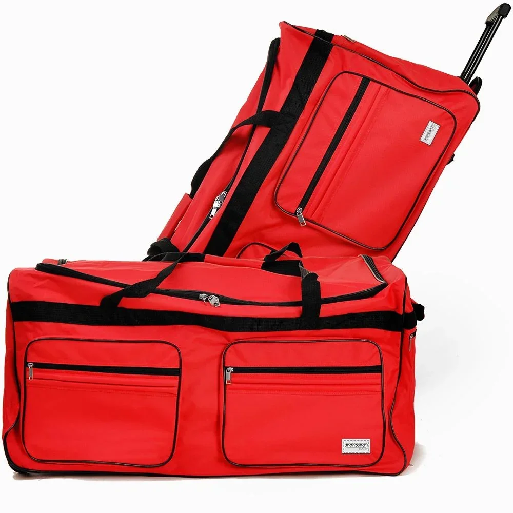 XXL travel bag with trolley function red 160 L
