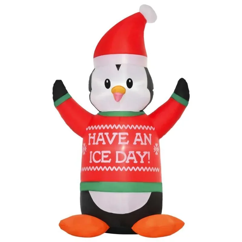 Inflatable penguin figure 1.88 m Christmas decoration with lights