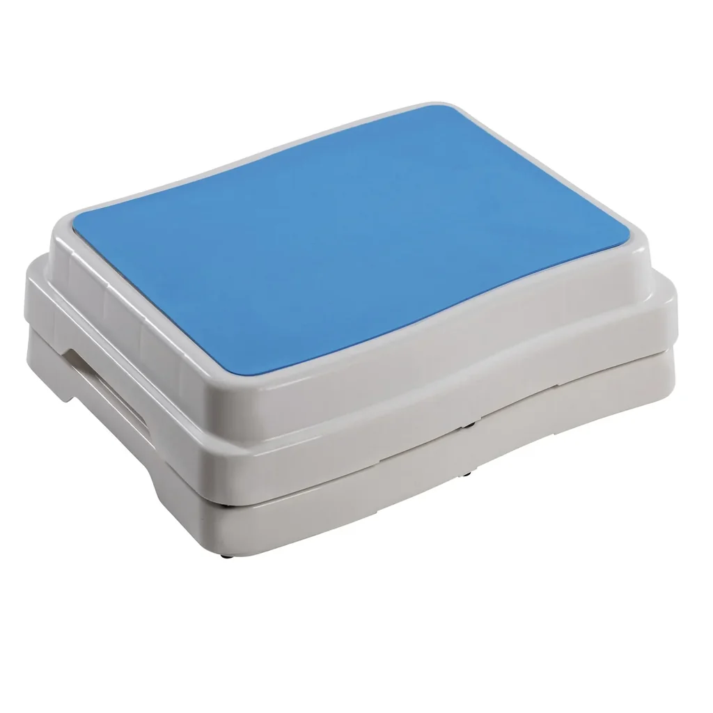 Bathroom step, stackable, white/turquoise