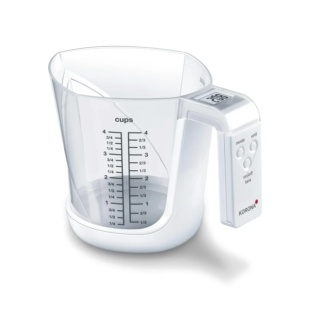 Digital measuring cup scale “Mia”, up to 3 kg, white, removable measuring cup