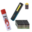 Ansmann work light including batteries, SMD LEDs, 1W + 3W + zinc-carbon value set AA/AAA - 72 pieces and lighter refill gas 300 ml