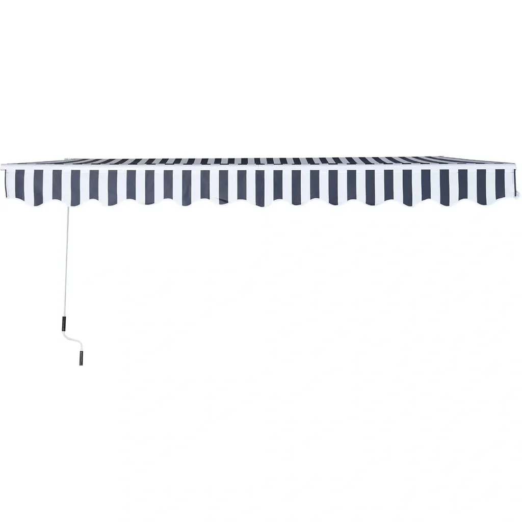Garden awning with folding arm