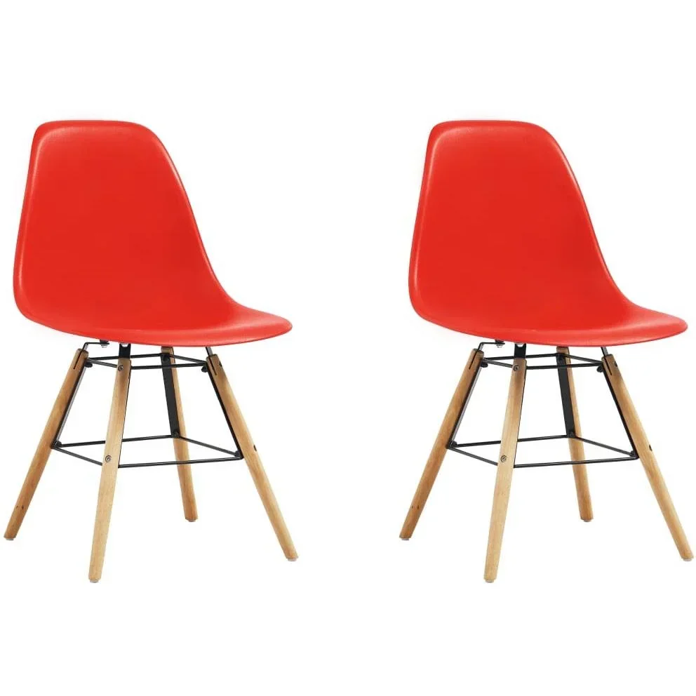 Dining room chairs 2-seater plastic red