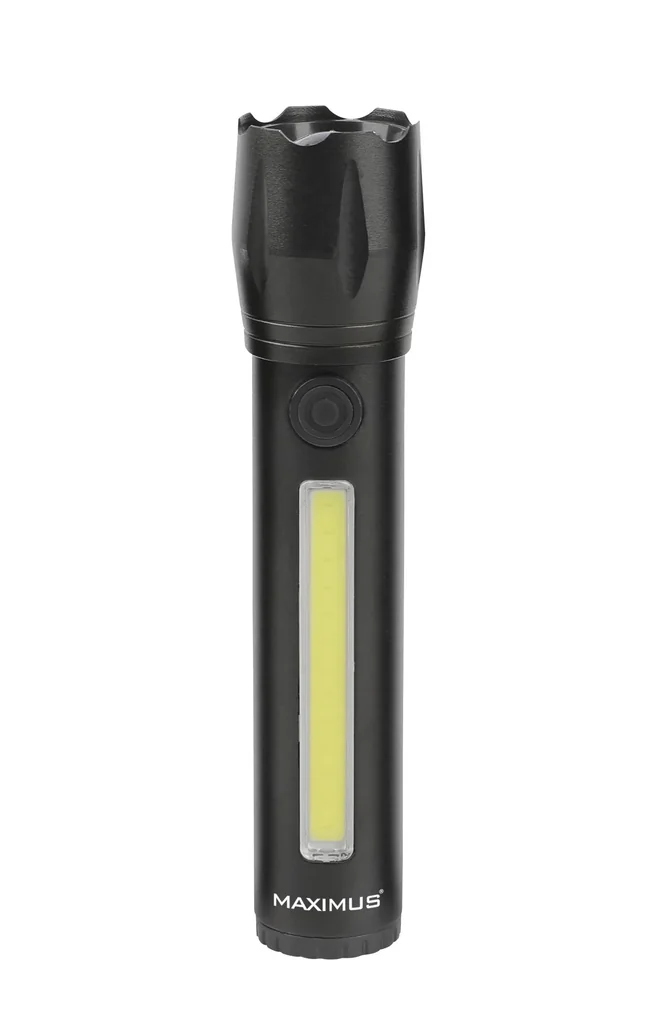 Rechargeable LED flashlight with 3W power LED and 3W COB LED