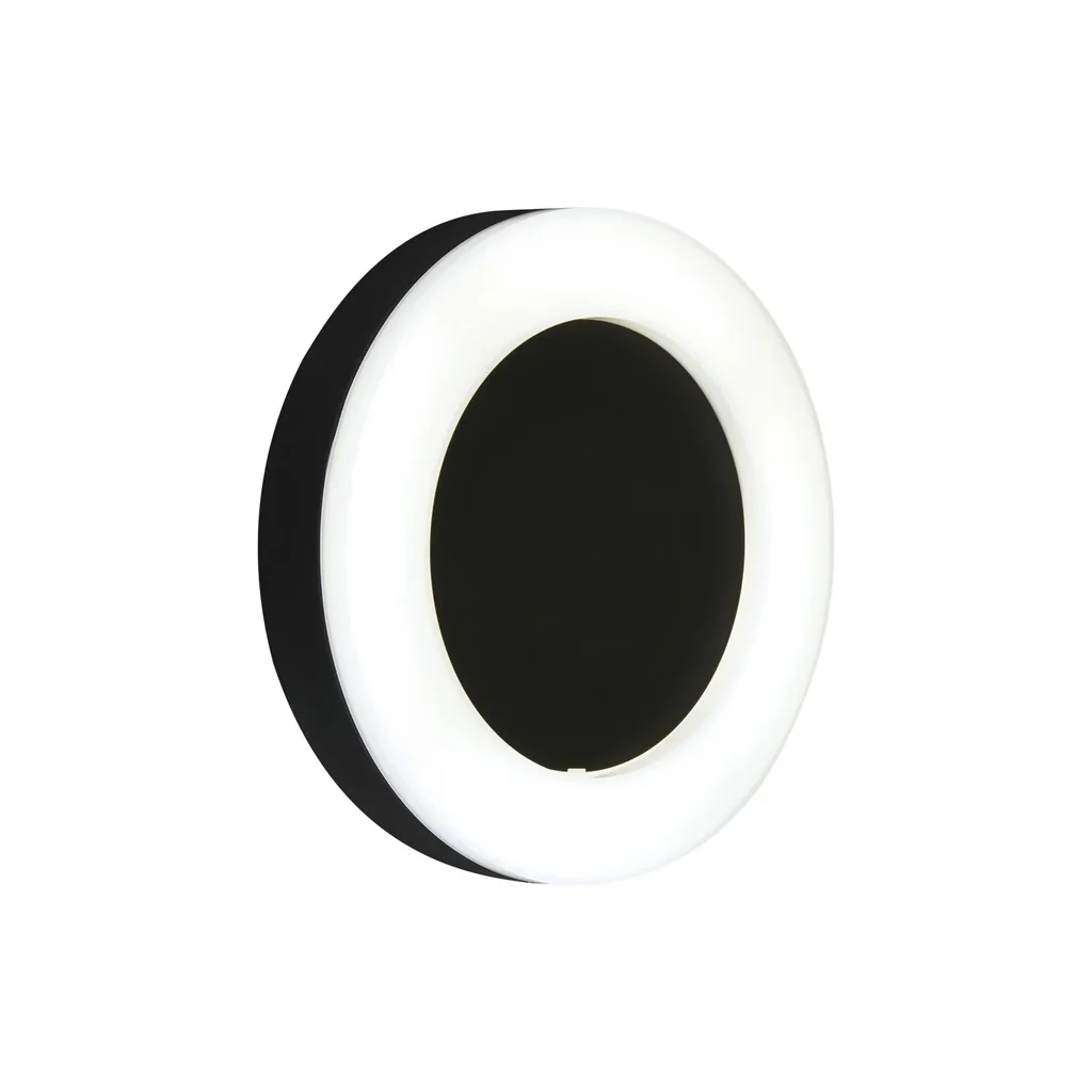 RIGA LED outdoor wall light, black, IP44, 15 watts, 1,550 lm, 4,000 K