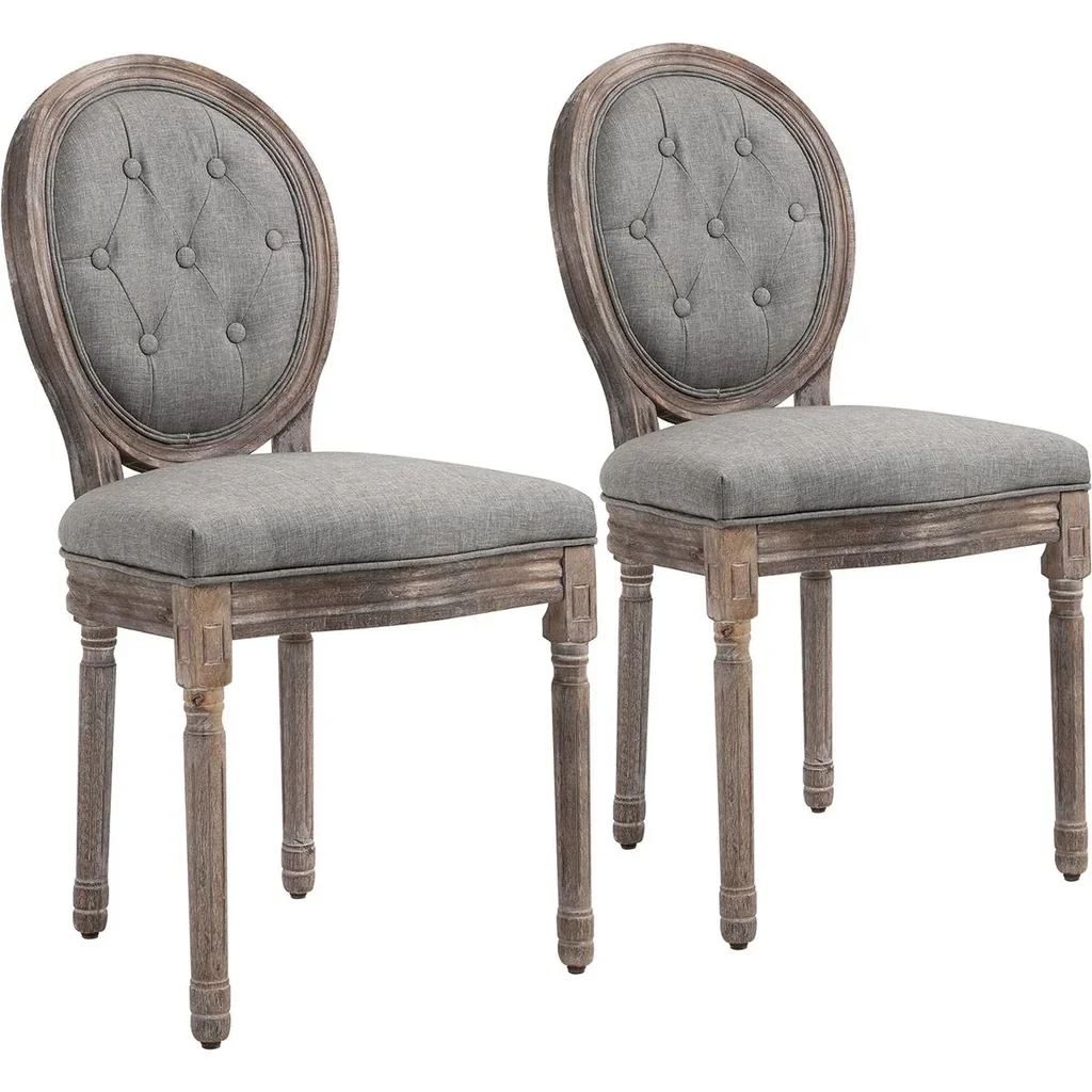 2-piece dining room chair set, grey