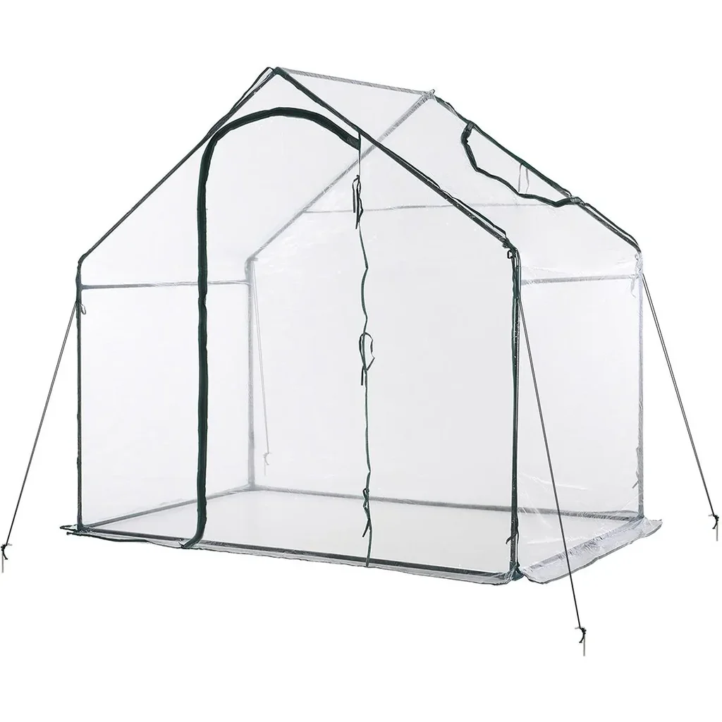 Greenhouse with transparent/dark green window