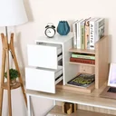 Desk Organizer Bookshelf Desk Shelf 2 School Drawers Chipboard MDF Home Office Kitchen Entrance Area Wei
