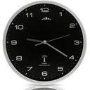 Wall clock radio Ø 31cm - black/silver