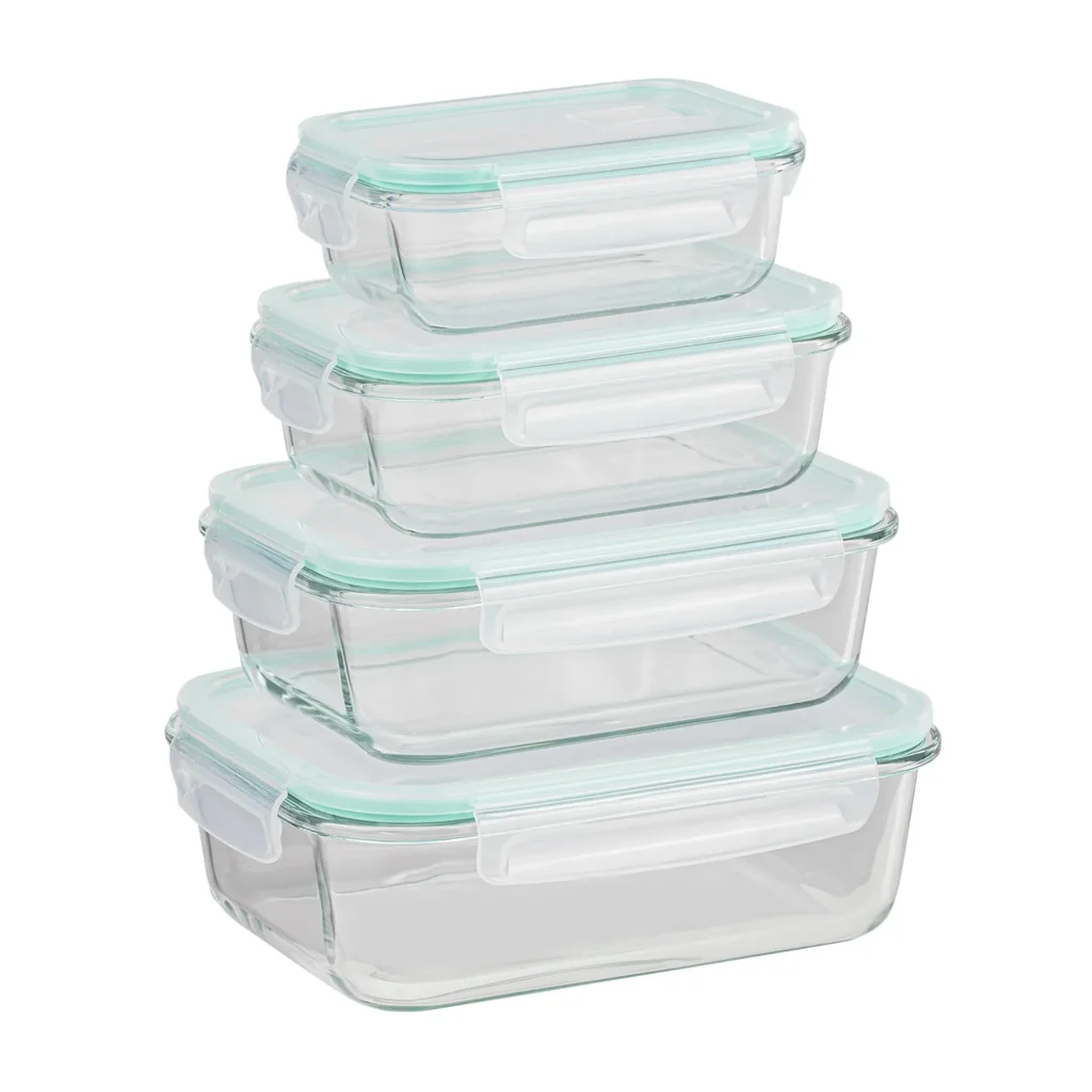 Storage jars, glass, set of 4