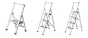 Aluminium design folding stepladder 1-step white, non-slip household ladder, safety stepladder
