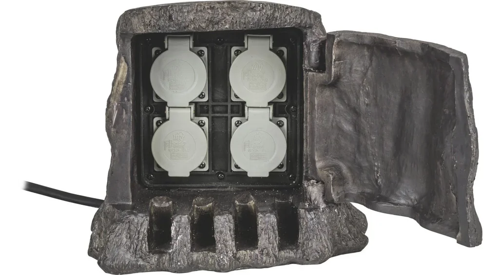 Socket tree stump with 4 sockets and 5m rubber cable