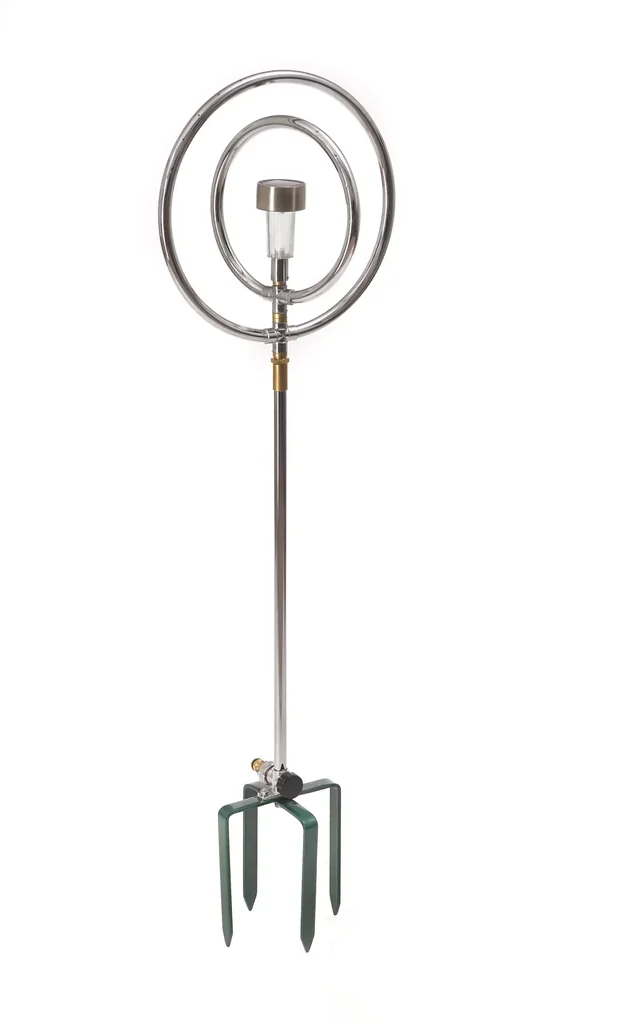 3 in 1 stainless steel lawn sprinkler, with solar lighting, rotating water feature and watering function