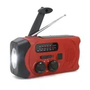 Portable solar crank radio with flashlight