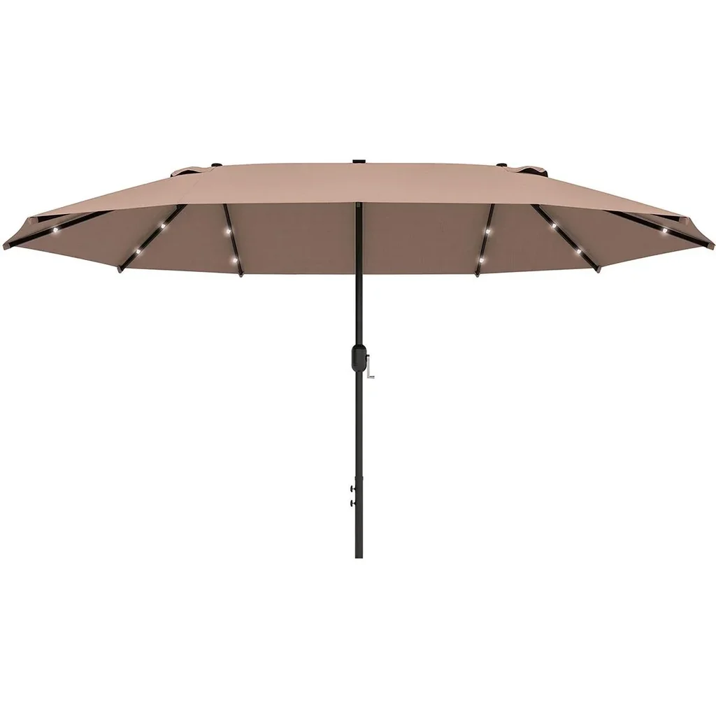 Parasol with LED double sunshade