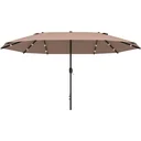 Parasol with LED double sunshade